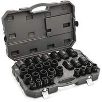 6 Point Metric Socket Set, 28 Pcs, Impact, 3/4" Drive Size, Deep Equipex
