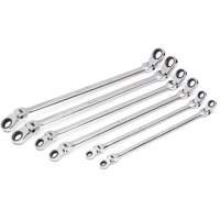 90-Tooth 12 Point Metric GearBox Double Ratcheting Wrench Set, Flex Head, 6 Pieces, Metric Equipex