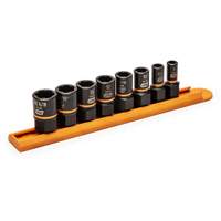 Bolt Biter Extraction Socket Set, 8 Pcs, Impact, 1/4"/3/8" Drive Size Equipex