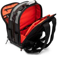 Tradesman Backpack, 18" L x 10" W, Black/Grey/Orange, Polyester Equipex
