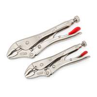 Curved Jaw Locking Pliers with Wire Cutter Set, 2 Pieces Equipex