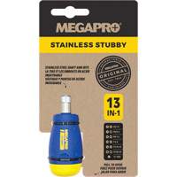 13-in-1 Stubby Screwdriver, 4-1/2" L, Plastic Handle Equipex