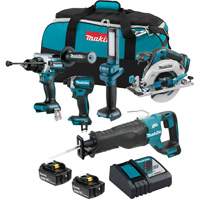 LXT Brushless Cordless 5 Tool Combo Kit, Lithium-Ion, 18 V Equipex