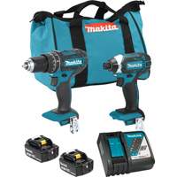 LXT Cordless Impact Driver & Hammer Drill/Driver Combo Kit, Lithium-Ion, 18 V Equipex