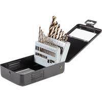Gold Oxide Drill Bit Set, 21 Pieces, High Speed Steel Equipex