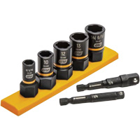 Metric Bolt Biter Extraction Socket Set, 7 Pcs, Impact, 1/4"/3/8" Drive Size Equipex