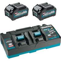 XGT Dual Port Rapid Charger Starter Kit with (2) 4 Ah Batteries, 40 V, Lithium-Ion Equipex
