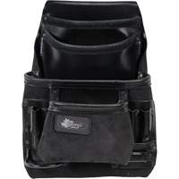 Sac robuste Phantom pour clous et outils, Cuir, 10 pochettes, Noir Equipex