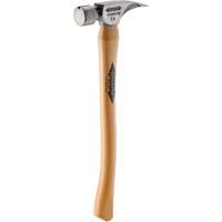 Titanium Smooth Face Hammer with Curved Hickory Handle, 14 oz., Wood Handle, 18" L Equipex