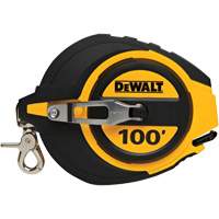 Closed Case Long Tape Measure, 100', Imperial Graduations Equipex