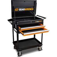 Chariot utilitaire, 2 tiroirs, 32-1/2" la x 42" h, Noir/Orange Equipex