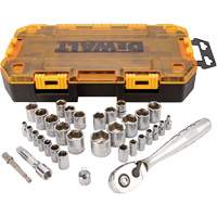 1/4" & 3/8" Drive Socket Set, 34 Pcs Equipex