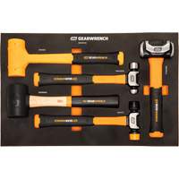 Mixed Hammer Set in Foam Storage Tray, 5 Pieces Equipex