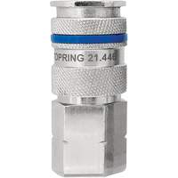 Raccord industriel rapide QUIKSILVER, Laiton nickel&eacute;, 1/4", NPT femelle, 435 PSI Equipex