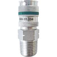 Raccord rapide QUIKSILVER Ultraflo 7,8 mm, Acier zingu&eacute;, 1/2", NPT m&acirc;le, 362 PSI Equipex