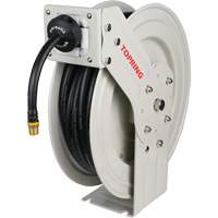 D&eacute;vidoir de tuyau &agrave; rappel automatique &agrave; bras simple de type L MAXREEL avec tuyau en caoutchouc, Air, 3/8" x 50', Tuyau simple, 250 PSI Equipex