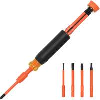 Tournevis isolant &agrave; embouts interchangeables 4-en-1 Equipex