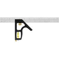 Heavy-Duty Combination Square with Auto-Lock Blade, 12" L, 1/8"/1/16"/1/32" Graduations, Stainless Steel Equipex