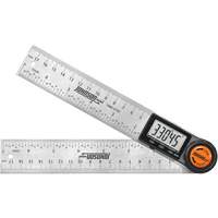 Digital Angle Locator & Ruler, 7" L, Stainless Steel, 1/32" Graduations Equipex