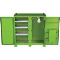 Ventilated Onsite PPE Storage Cabinet, Steel, High-Visibility Lime Green Equipex