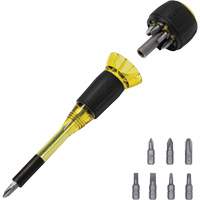 Tournevis 8-en-1 Tru-Grip avec raccourci, 6-57/100" lo, Prise Plastique Equipex