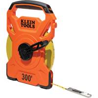 Open Reel Tape Measure with Single Hook and Carabiner, 1/2" x 300', 1/10" Graduations Equipex