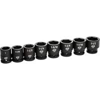 Jeu de douilles SAE &agrave; 6 pans, 8 Mcx, Chocs, Prise de 3/4" Equipex