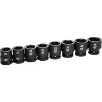 Jeu de douilles m&eacute;triques &agrave; 6 pans, 8 Mcx, Chocs, Prise de 3/4" Equipex