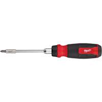 14-in-1 Ratcheting 1/4" Drive Multi-Bit Screwdriver, 10-11/100" L, Cushion Grip Handle Equipex