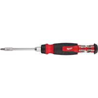 14-in-1 Ratcheting 1/4" Drive Multi-Bit Screwdriver, 10-11/100" L, Cushion Grip Handle Equipex