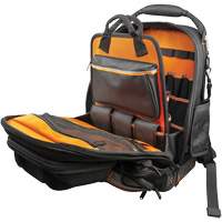 Tradesman Pro Tool Master Tool Bag Backpack, 11" L x 13-1/2" W, Black/Grey/Orange, Polyester Equipex