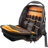 Tradesman Pro Tool Master Tool Bag Backpack, 11" L x 13-1/2" W, Black/Grey/Orange, Polyester Equipex