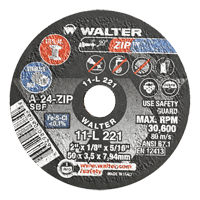 Portable Small Diameter Reinforced Cut-Off Wheels - Zip, 2" x 1/8", 5/16" Arbor, Type 1, Aluminum Oxide, 31000 RPM Equipex