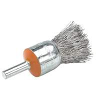 Mounted End Brush with Crimped Wires, 1/2", 0.02" Fill, 1/4" Shank Equipex