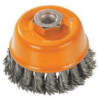 Knot-Twisted Wire Cup Brush, 3" Dia. x M10x1.25 Arbor Equipex