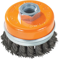 Knot-Twisted Wire Cup Brush, 5" Dia. x 5/8"-11 Arbor Equipex