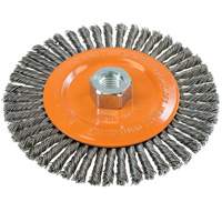 Stringer Bead Knotted Wire Brush, 6" Dia., 0.02" Fill, 5/8"-11 Arbor, Steel Equipex