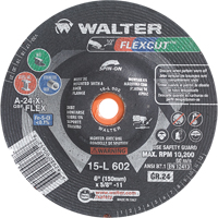 Flexcut Depressed Centre Grinding Wheels, 6", 24 Grit, Aluminum Oxide, 5/8"-11, 10200 RPM, Type 29 Equipex