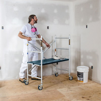 Mobile Work Scaffolding - Mini Scaffoldings, Aluminum Frame, 42" D x 48-1/2" H Equipex