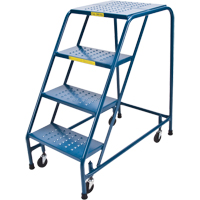 Escabeau roulant, 4 marches, Largeur de la marche 18", Hauteur de la plateforme 37", Acier Equipex