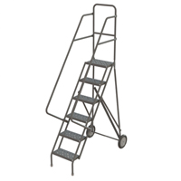 Steel Rolling Ladder, 6 Steps, 16" Step Width, 60" Platform Height, Steel Equipex