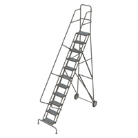 &eacute;chelles roulantes en acier, 11 marches, Largeur de la marche 16", Hauteur de la plateforme 110", Acier Equipex