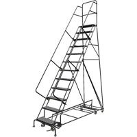 &eacute;chelles roulantes multidirectionnelles, 12 marches, Largeur de la marche 24", Hauteur de la plateforme 120", Acier Equipex
