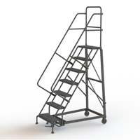 &eacute;chelles roulantes robustes, 7 marches, Largeur de la marche 24", Hauteur de la plateforme 70", Acier Equipex
