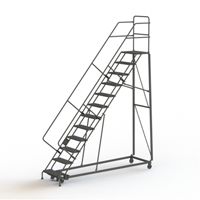 Heavy Duty Safety Slope Ladder, 12 Steps, Perforated, 50° Incline, 120" High Equipex