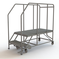 Plateforme de travail mobile, Acier, 2 Marches, 20" ha, 47" p, 24" Marche, Stri&eacute; Equipex