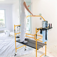 Jobsite Series 4' Safety Rail & Tool Shelf Scaffold Kit, Steel Frame, 49-1/2" D x 57-3/4" H Equipex