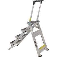 Tilt & Roll Step Stool Ladder, 4 Steps, 44.25" x 22.13" x 59" High Equipex