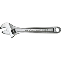 Crescent Adjustable Wrenches, 4" L, 1/2" Max Width, Chrome Equipex