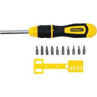 Multi-Bit Ratchet Screwdriver with 10 Bits, Cushion Grip Handle Equipex